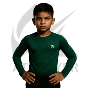 Athlayer Dark Green Compression Fit Sports T-Shirt for Men