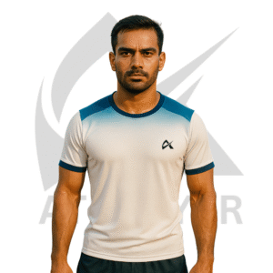 Athlayer White Gradient Sports T-Shirt for Men