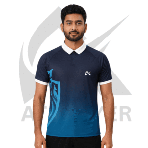 Athlayer Blue Shield Polo Sports T-Shirt for Men