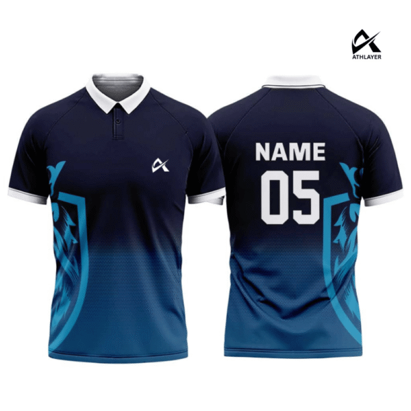 Athlayer Blue Shield Polo Sports T-Shirt for Men - Image 2